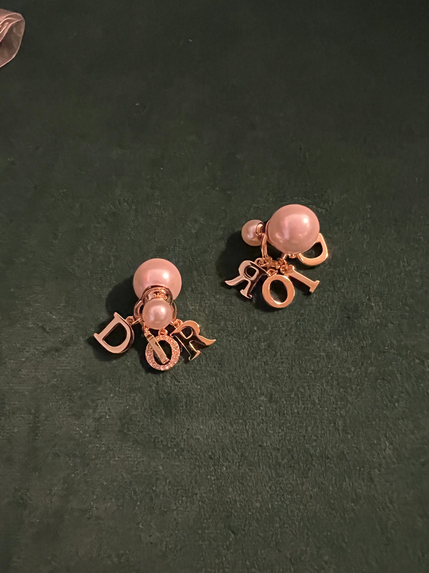 Pre-Owned Dior Pearl and CD Gold Plated Earring