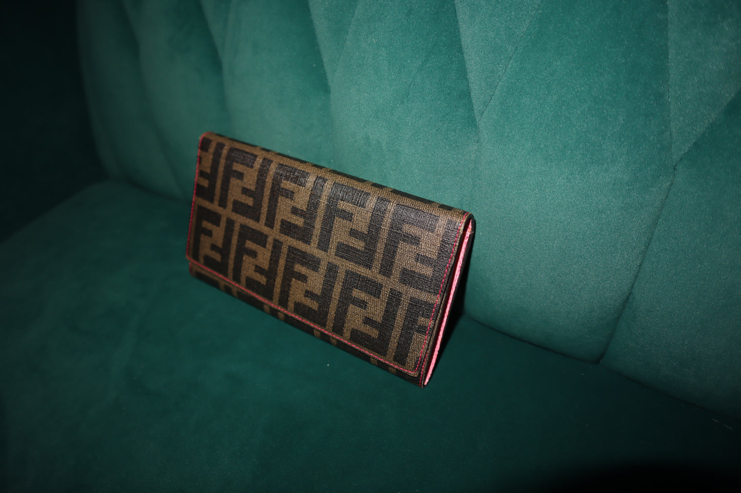 Pre-Loved FENDI Pink Zucca Long Wallet