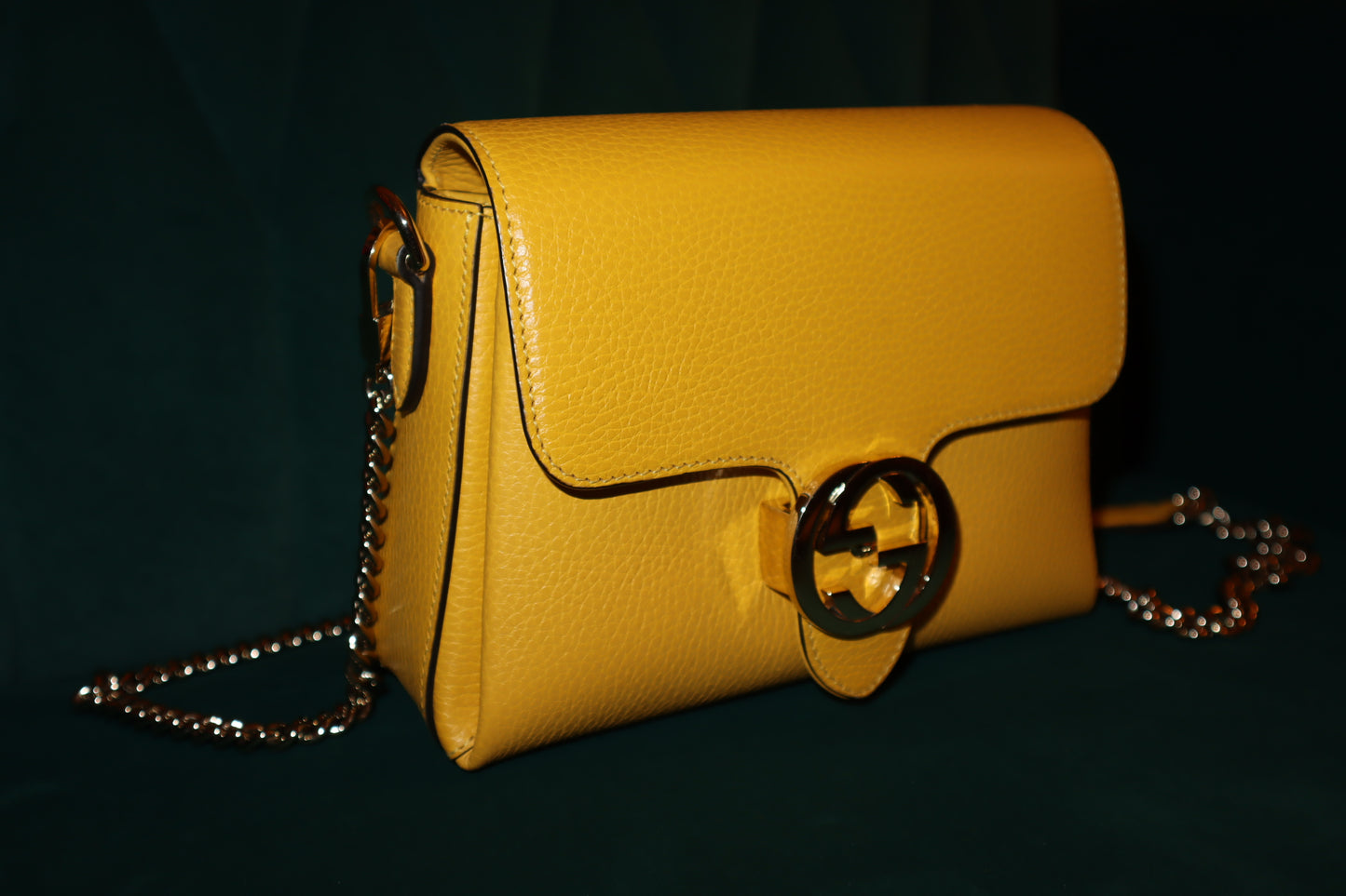 Pre-Loved Gucci Yellow Calfskin G Crossbody in New Buttercup