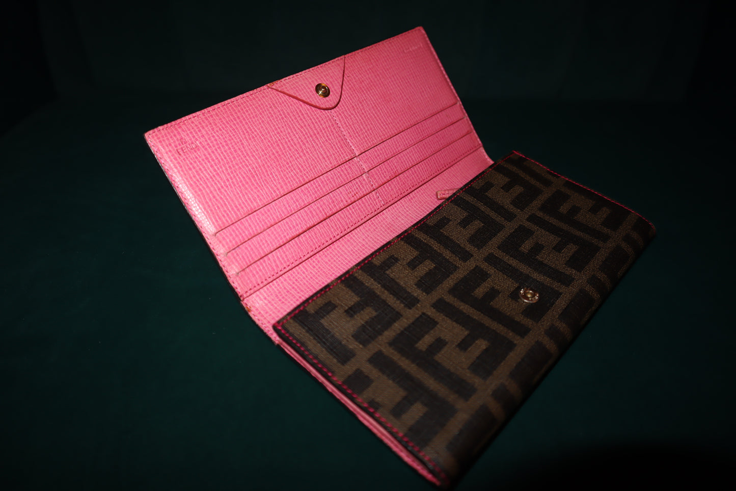 Pre-Loved FENDI Pink Zucca Long Wallet