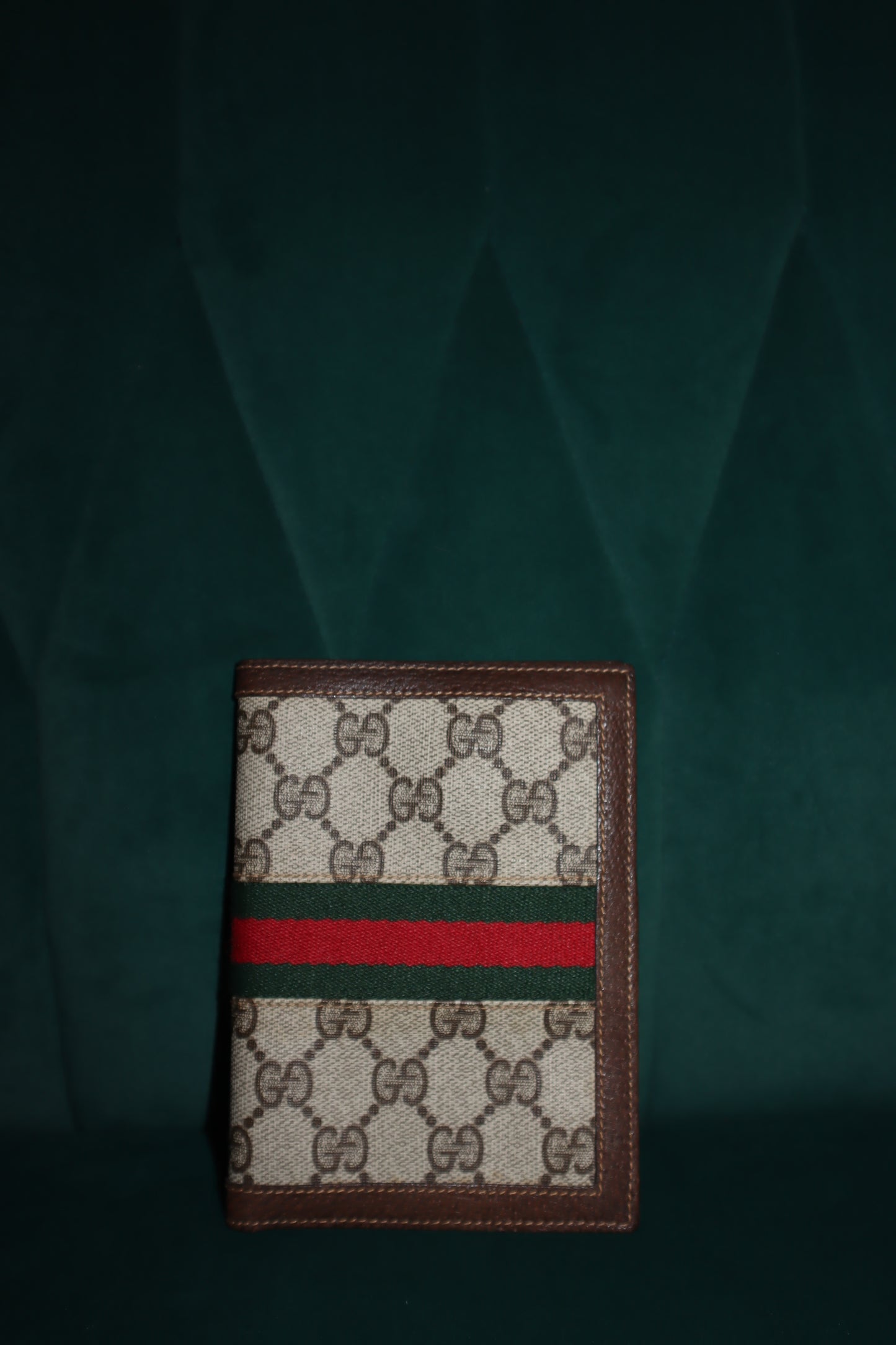 Pre-Owned Gucci GG Web Passport Cover Bifold Wallet