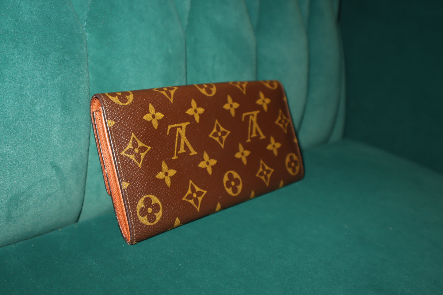 Pre-Owned Louis Vuitton Monogram Sarah Brown Leather Wallet