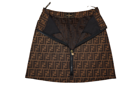 Fendi Zucca Print Zip up skirt pre-owned