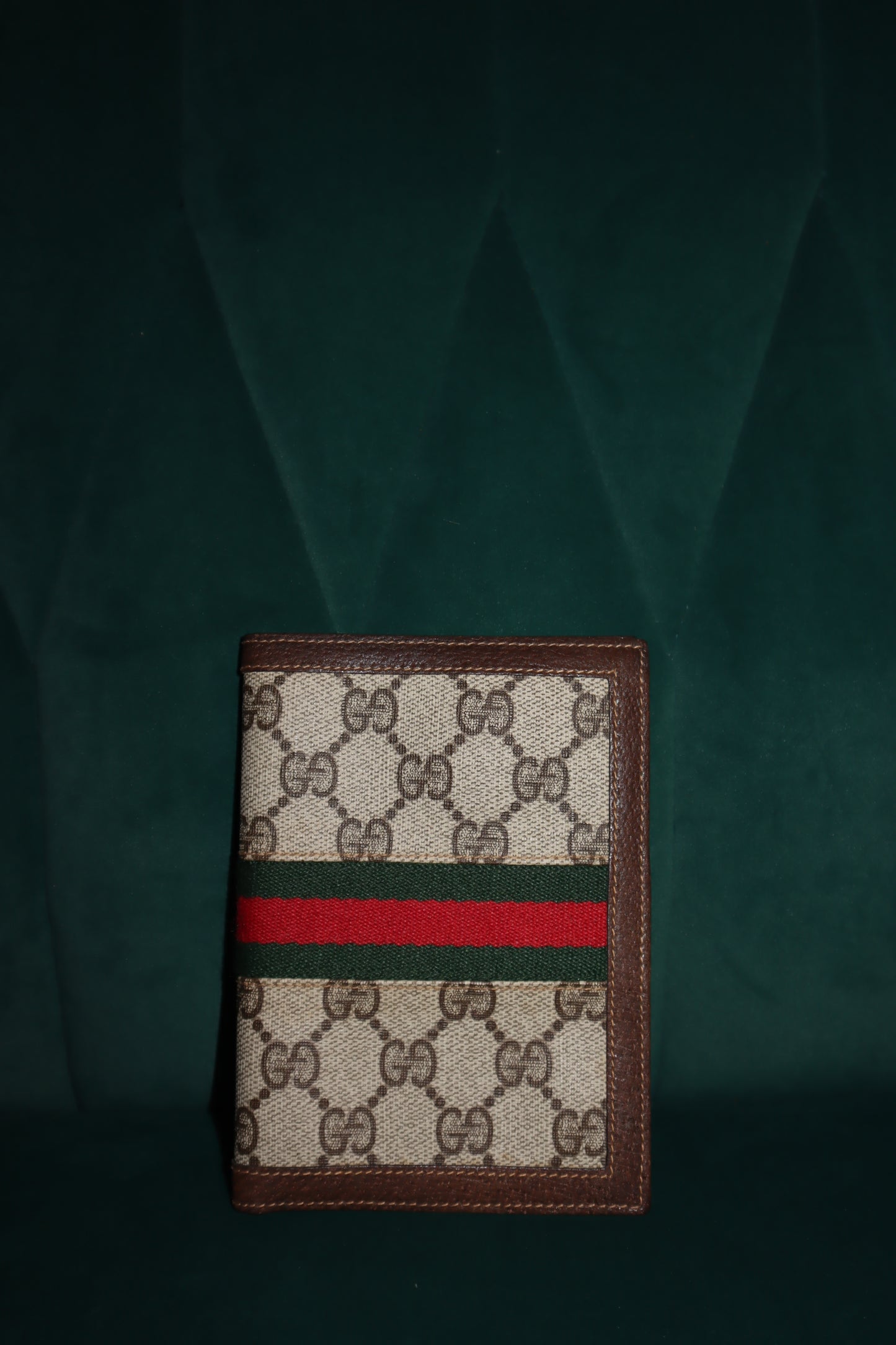 Pre-Owned Gucci GG Web Passport Cover Bifold Wallet