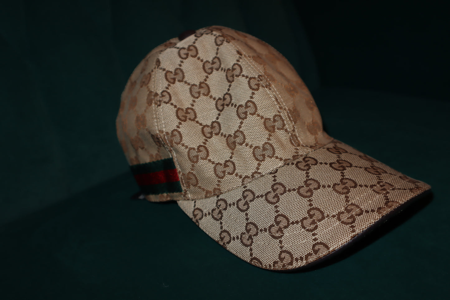 Pre-Loved Gucci Cap Hat Baseball Cap GG Canvas Brown