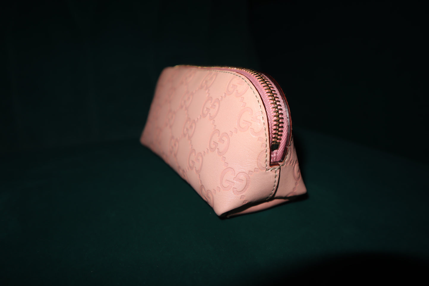 Gucci Pink GG Embossed Leather Cosmetic Case Pre-Owned