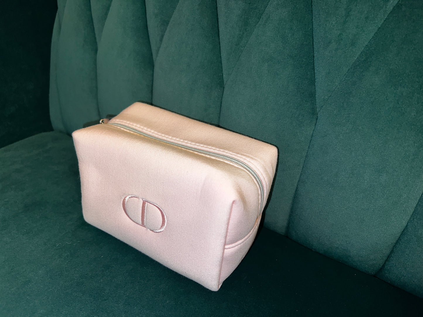 Pre-Loved Christian Dior Makeup Cosmetic Pouch Bag Baby Pink