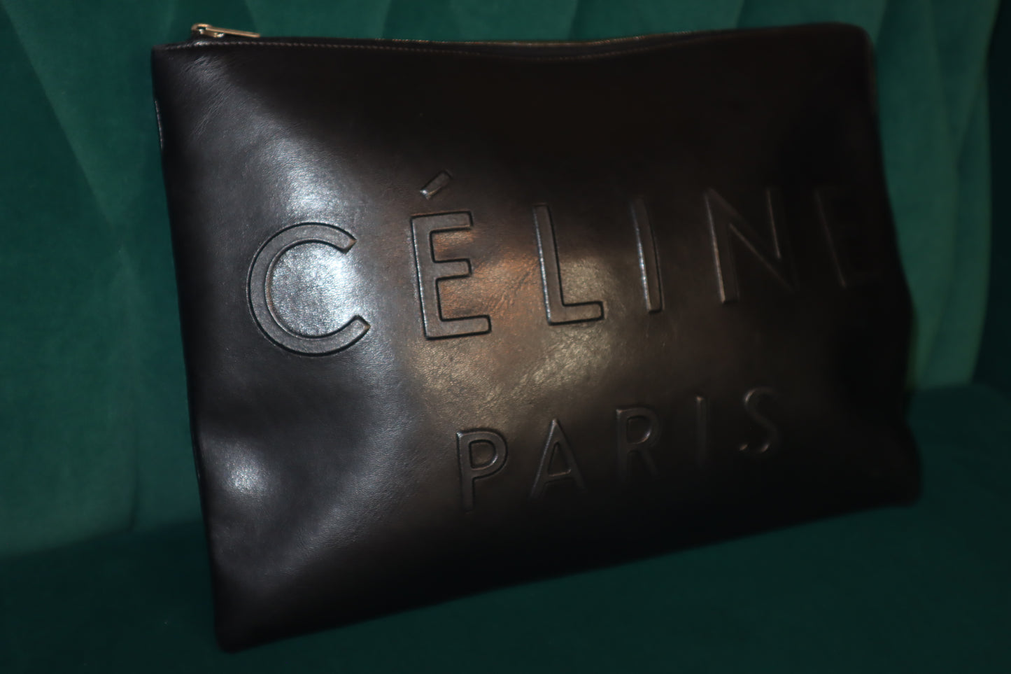 Pre-Owner Celine Leather Pouch Document Cluth