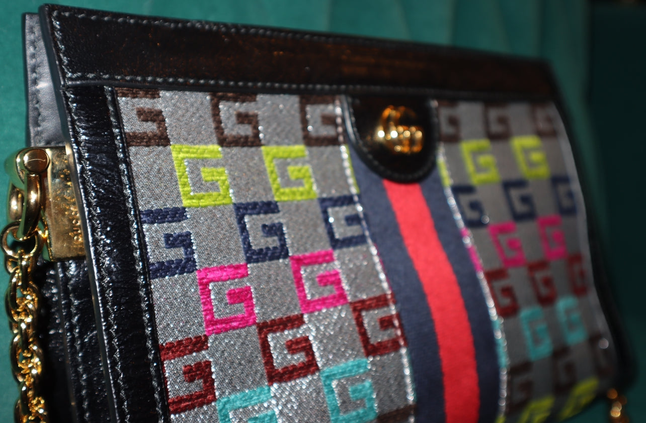 Gucci Ophidia Multicolor GG Monogram Shoulder Bag – Iconic Elegance Meets Bold Style Pre-Owned