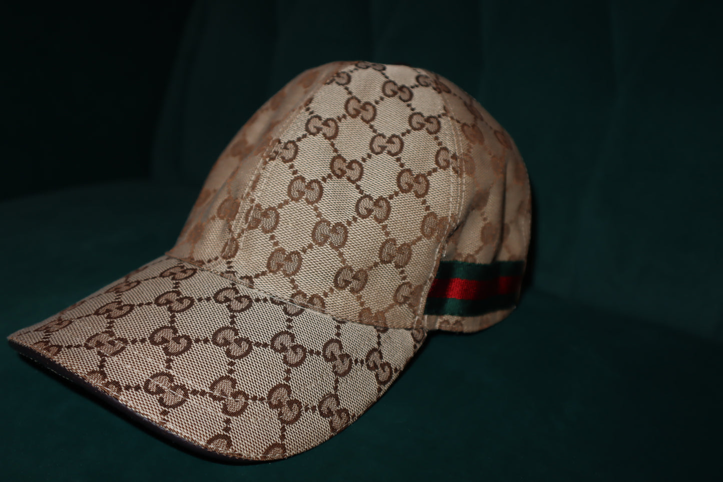 Pre-Loved Gucci Cap Hat Baseball Cap GG Canvas Brown