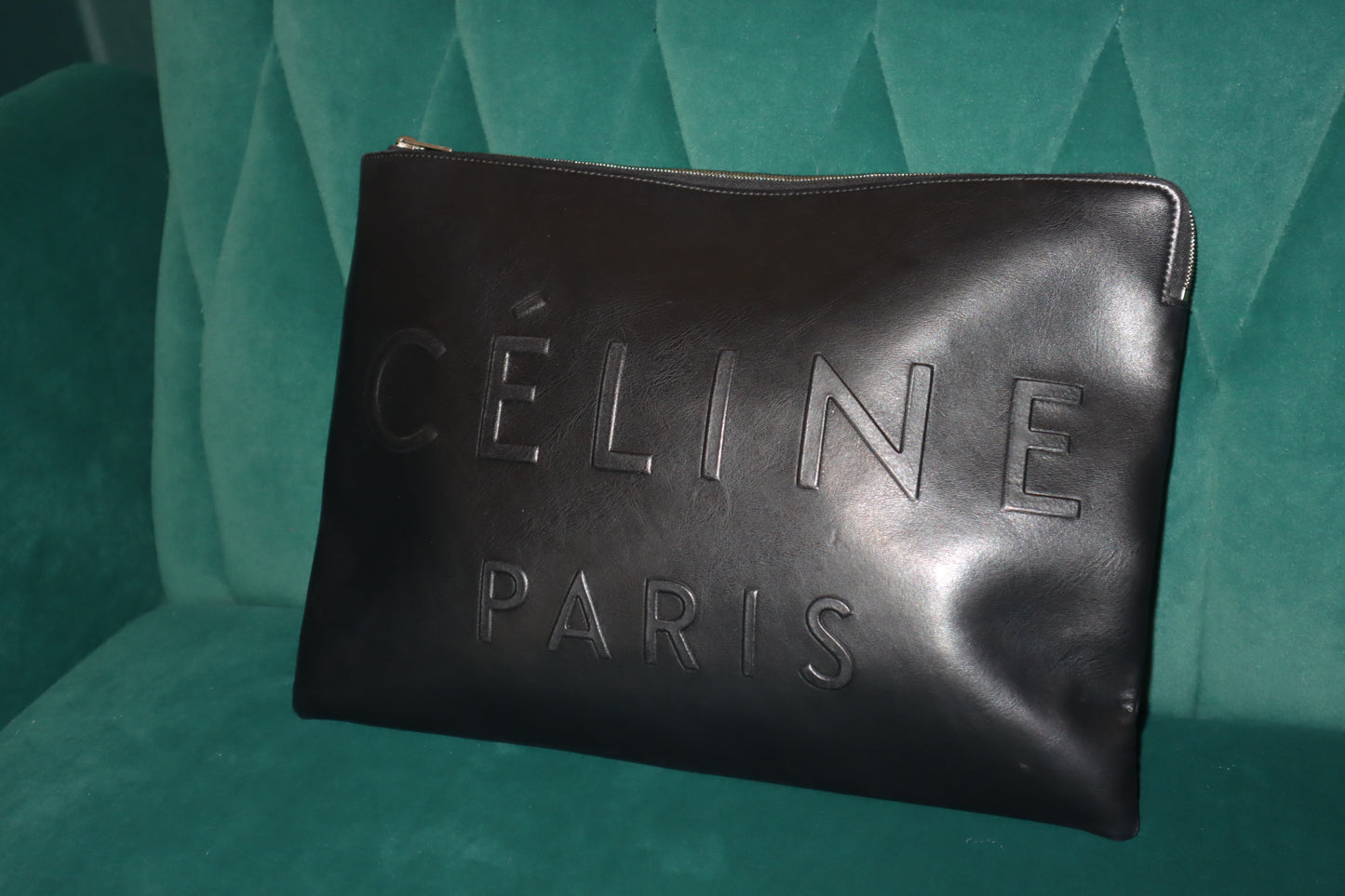 Pre-Owner Celine Leather Pouch Document Cluth