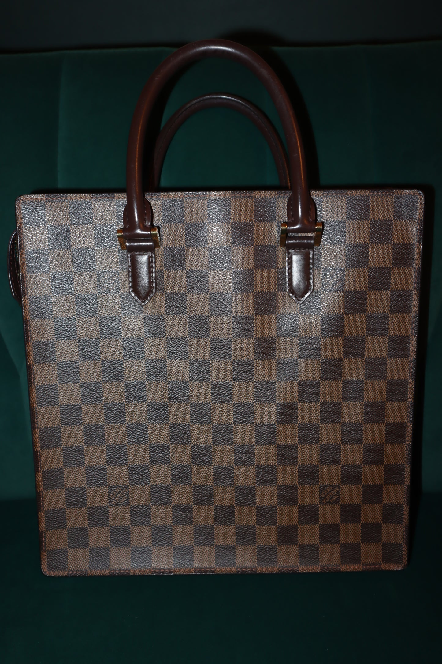 Pre-Owned Louis Vuitton Damier Ebene Sac Plat PM Canvas Tote Bag