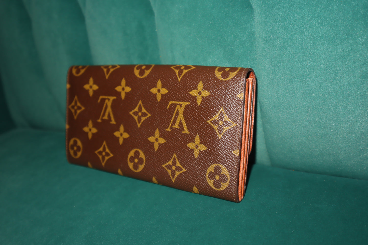 Pre-Owned Louis Vuitton Monogram Sarah Brown Leather Wallet