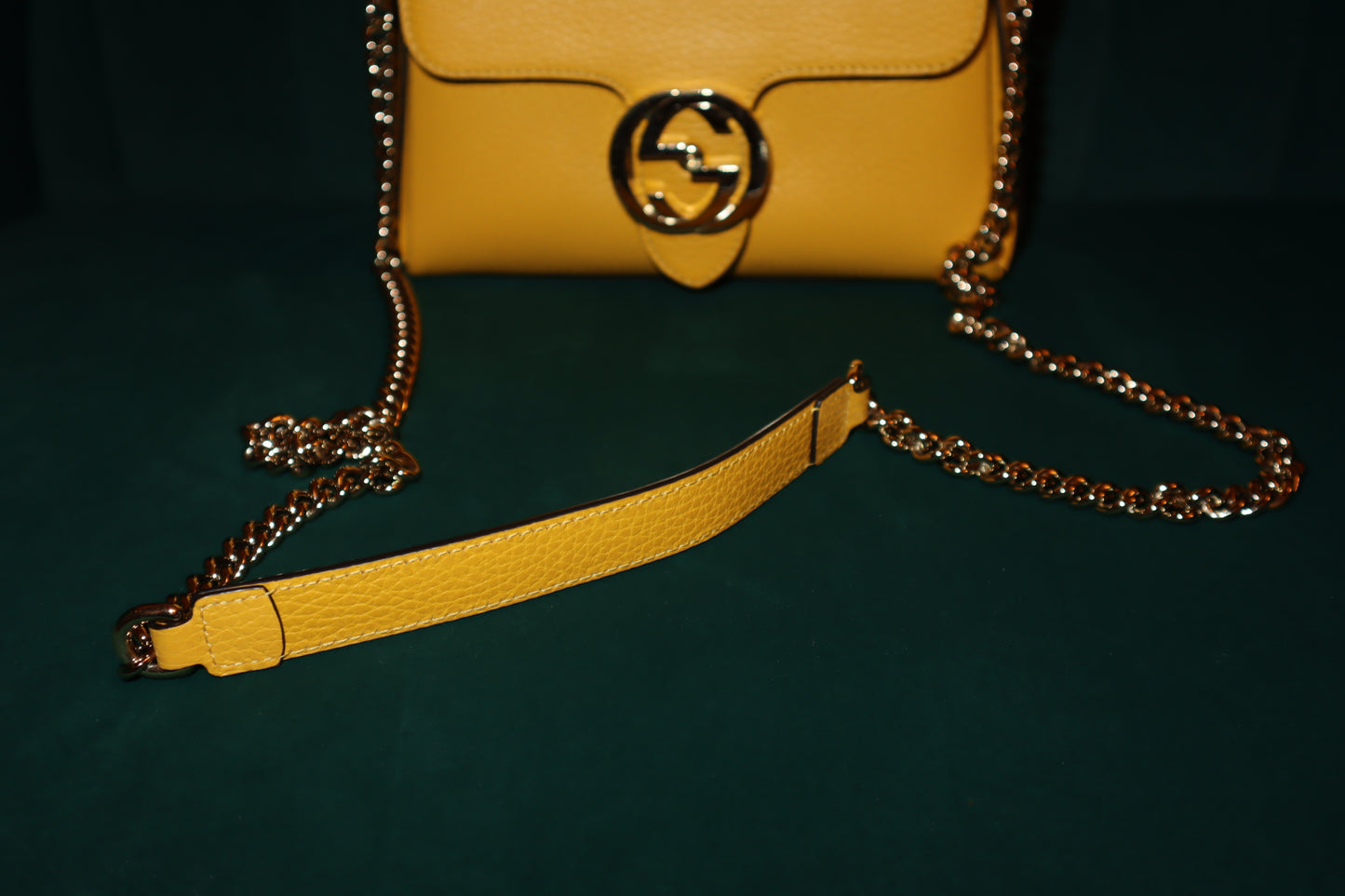 Pre-Loved Gucci Yellow Calfskin G Crossbody in New Buttercup