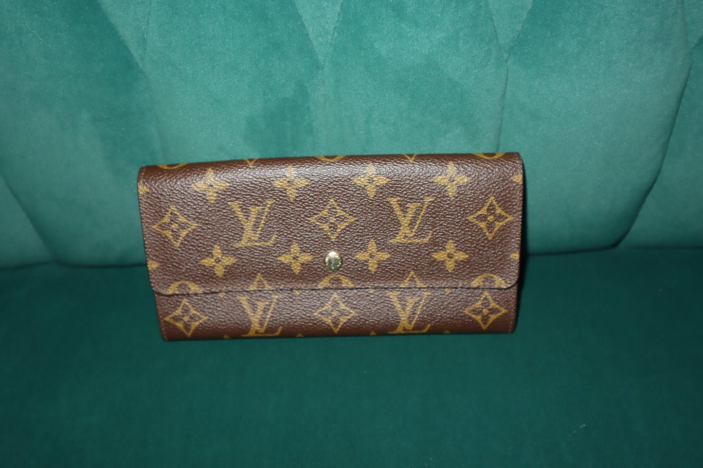 Pre-Owned Louis Vuitton Monogram Sarah Brown Leather Wallet