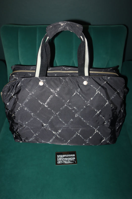 Pre-Owned Chanel Nylon Travel Boston Black