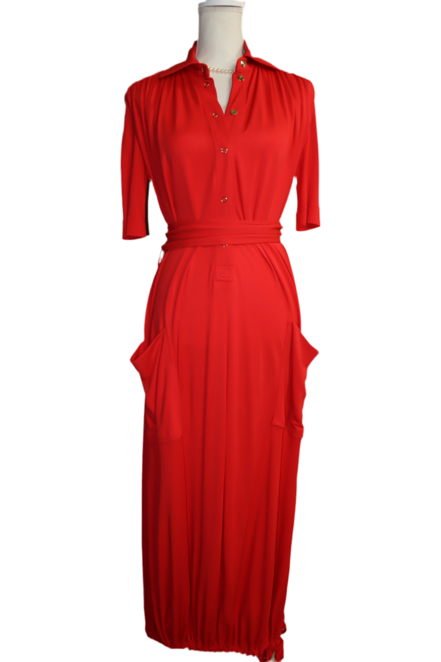 Pre-Owned Red Burberry Long Dress