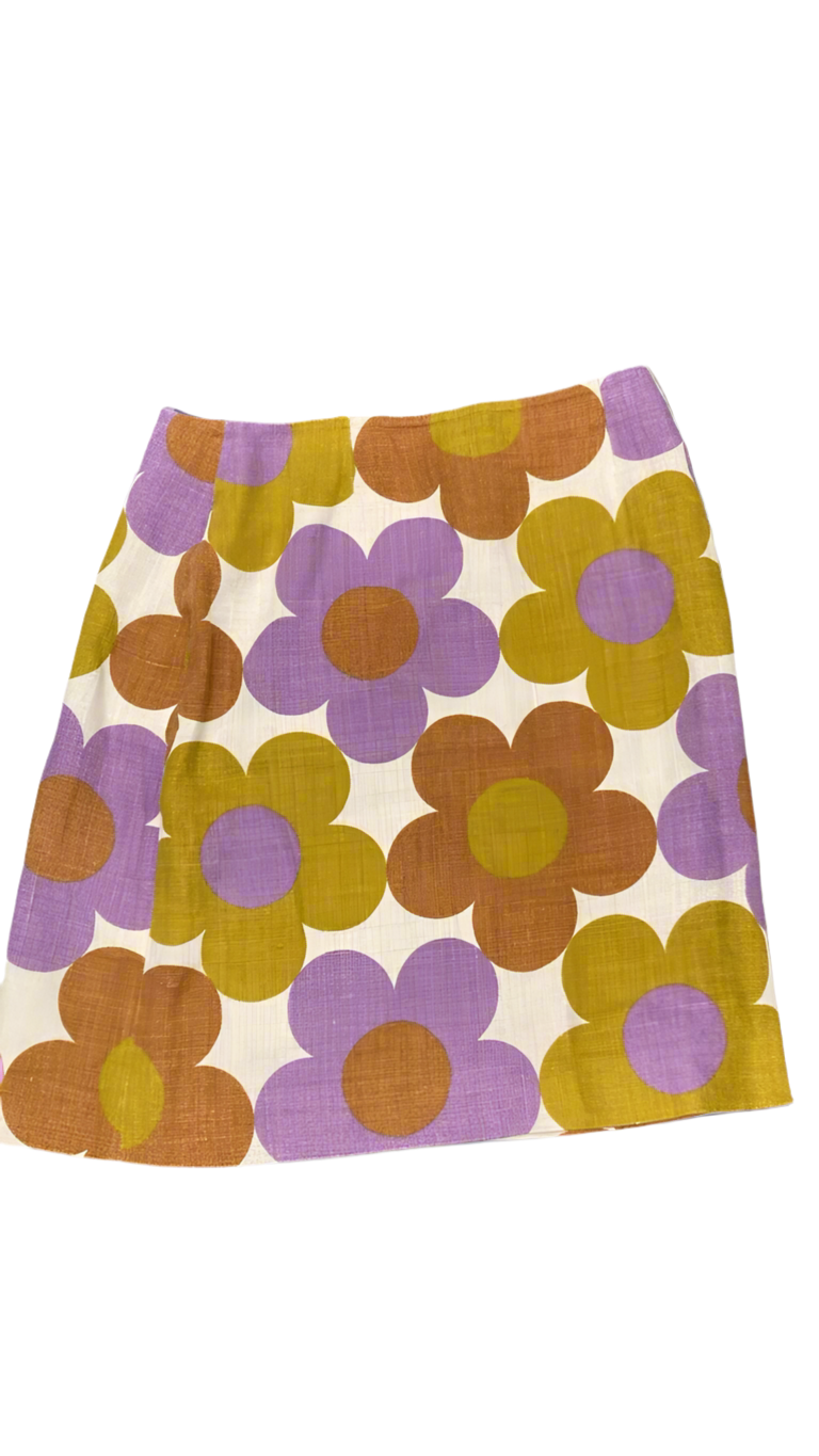 Pre-Owned Celine S/S 2002 Flower Print Linen Skirt