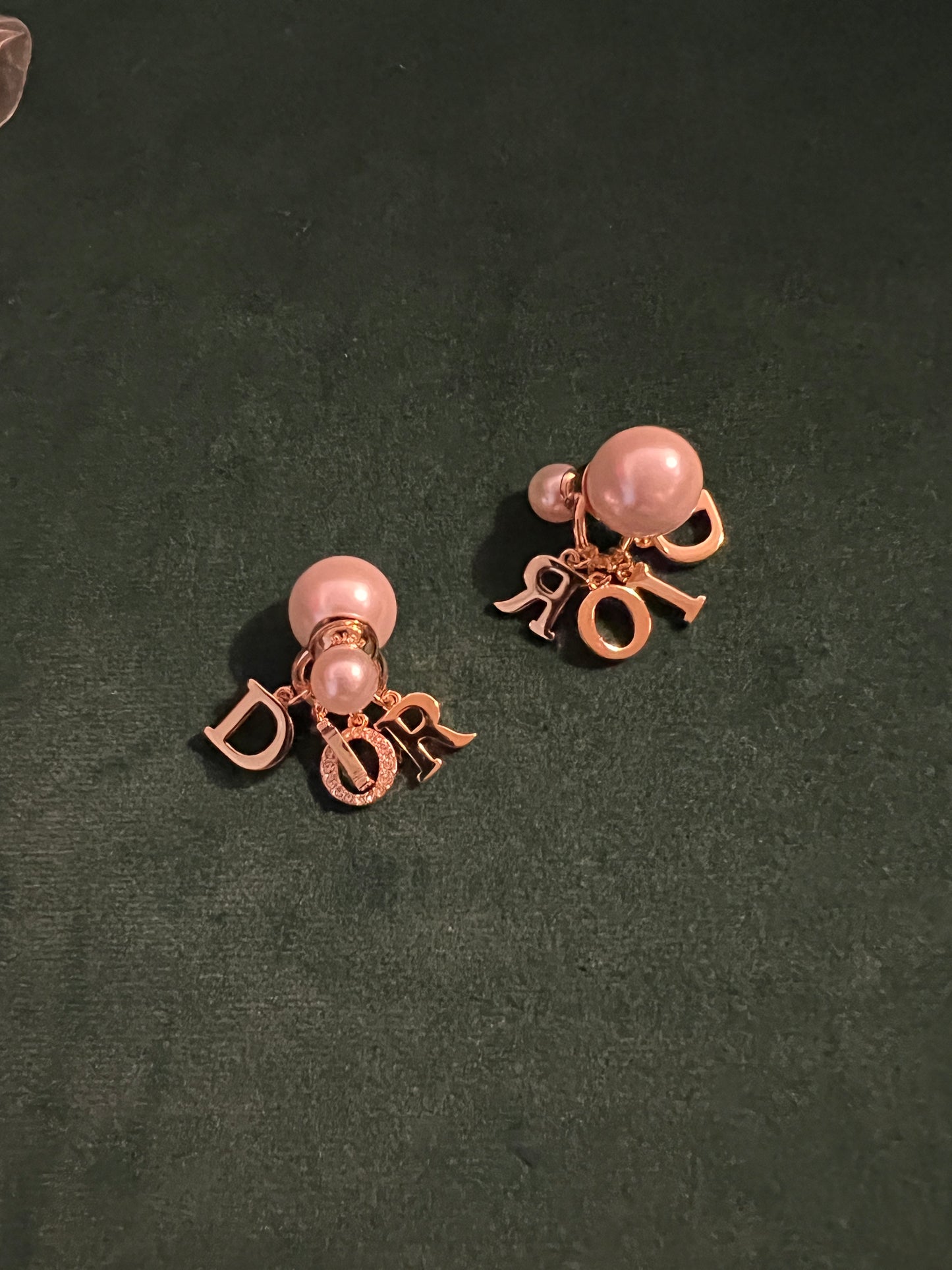 Pre-Owned Dior Pearl and CD Gold Plated Earring