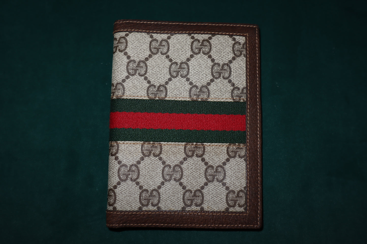 Pre-Owned Gucci GG Web Passport Cover Bifold Wallet