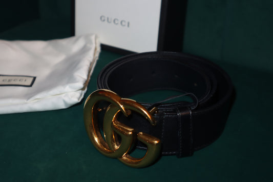 Pre-Owned GG Marmont 2015 RE-EDITION wide belt