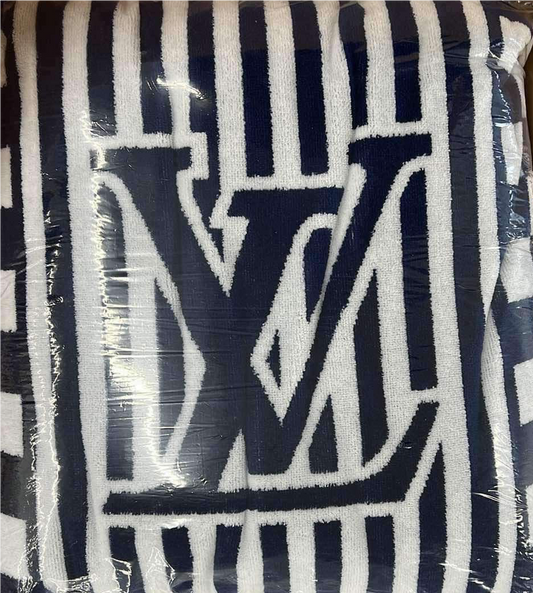 Pre-Loved Louis Vuitton Blue Cotton Monogram Beach Cushion