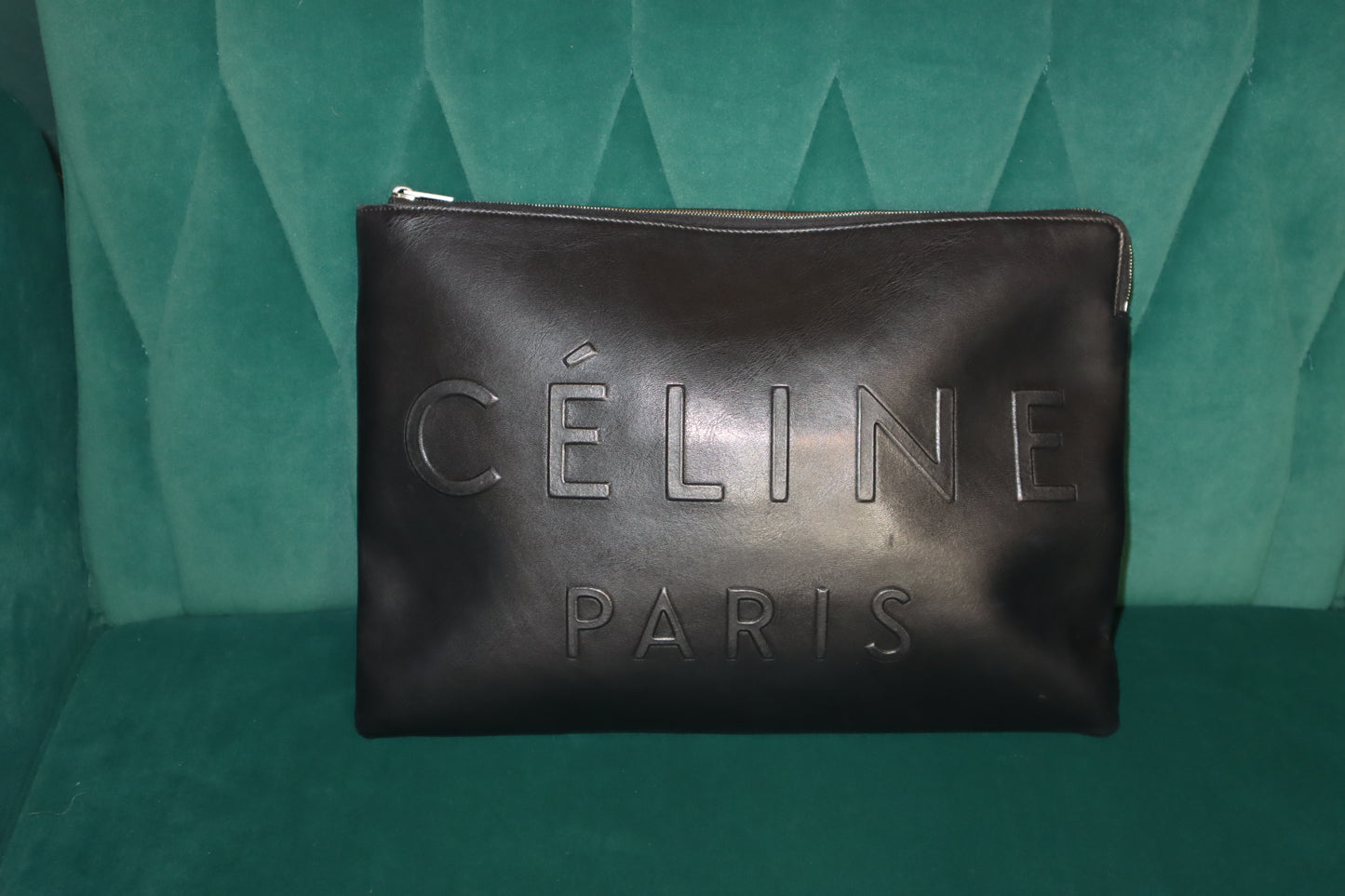 Pre-Owner Celine Leather Pouch Document Cluth