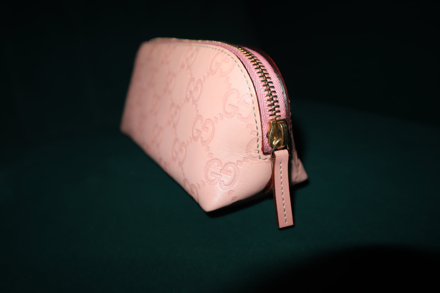 Gucci Pink GG Embossed Leather Cosmetic Case Pre-Owned