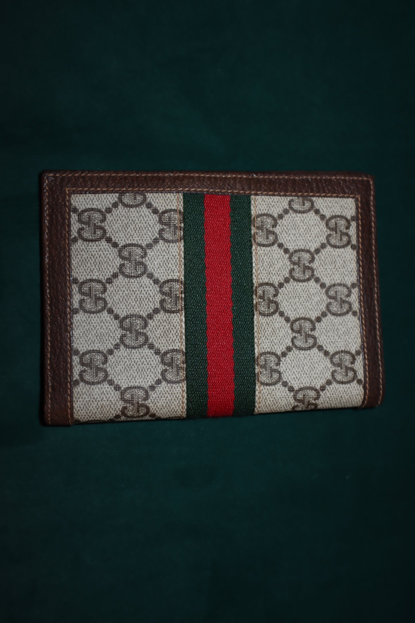 Pre-Owned Gucci GG Web Passport Cover Bifold Wallet