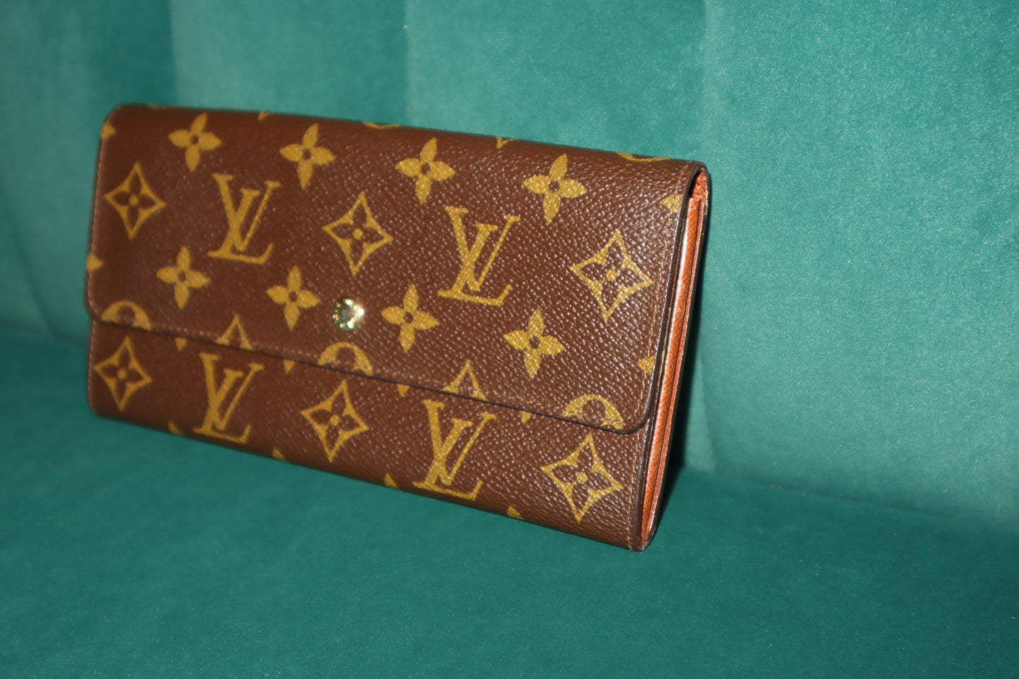 Pre-Owned Louis Vuitton Monogram Sarah Brown Leather Wallet