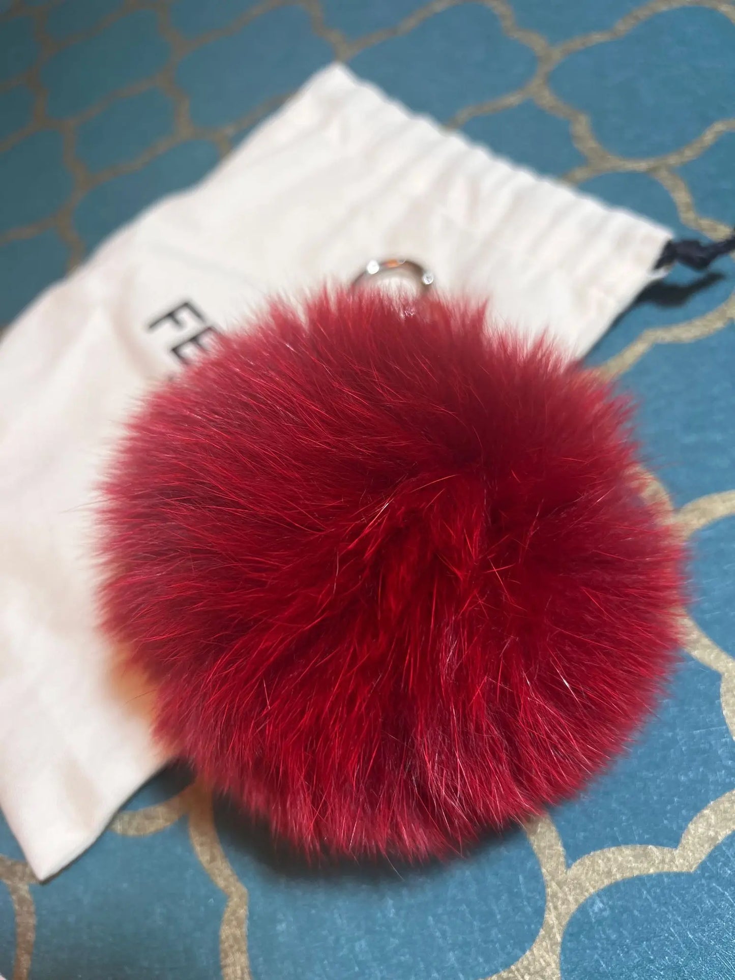 Fendi Bag Charm for Woman Key Holder Fox Fur X Leather