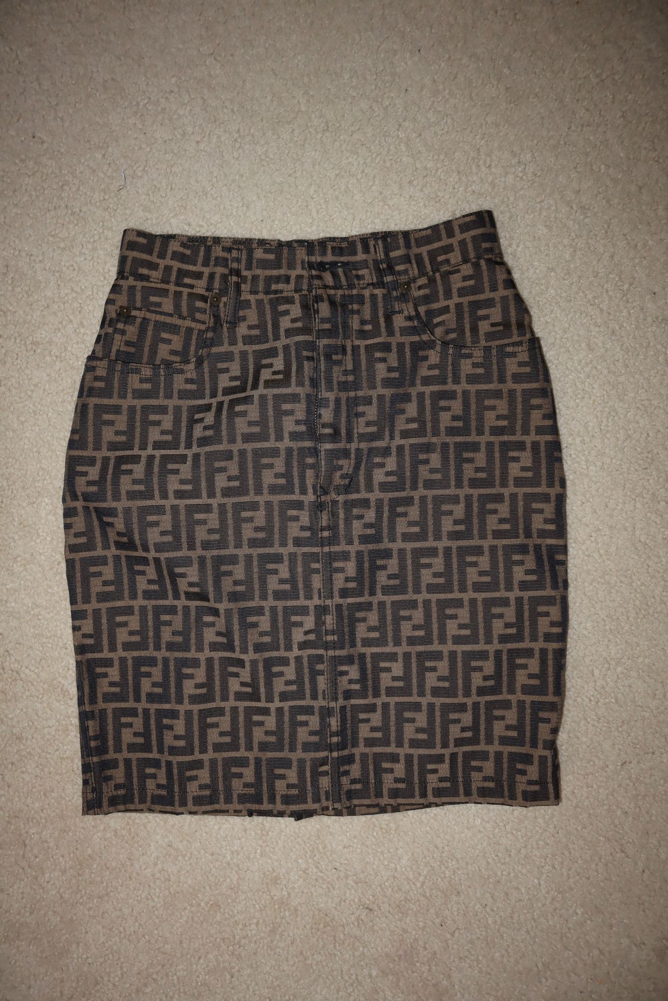 Fendi Monogram Printed High-Rise Mini Skirt
