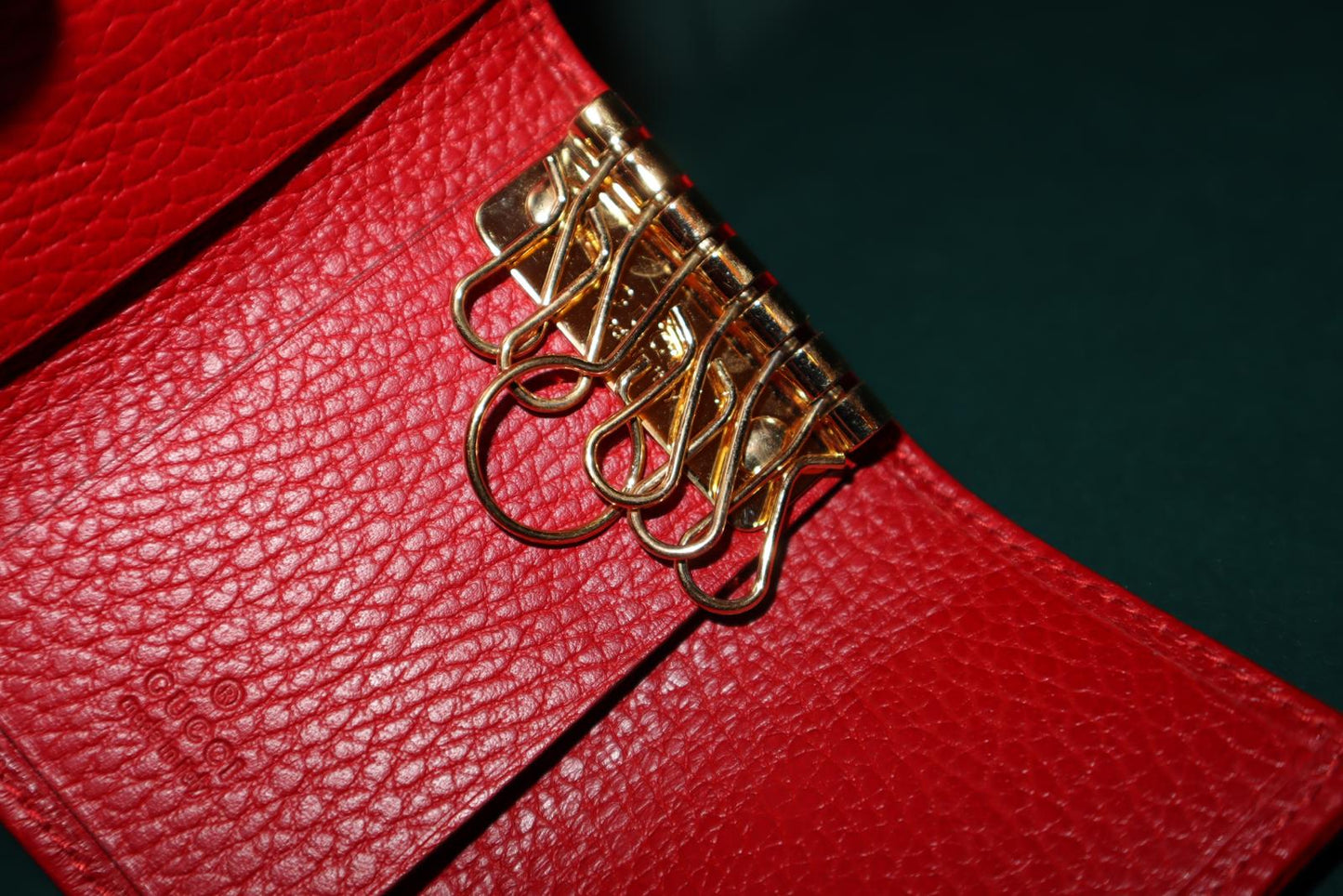 Gucci GG Marmont Leather Key Case- Red