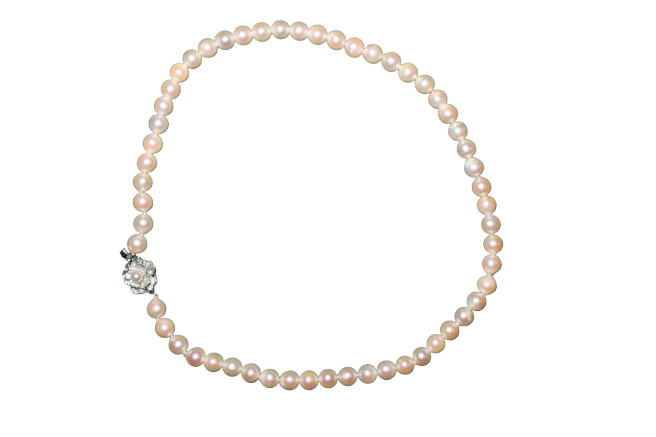 Pre-Owned 8mm White Round Akoya Pearl Necklace 2 ASM Luxuries