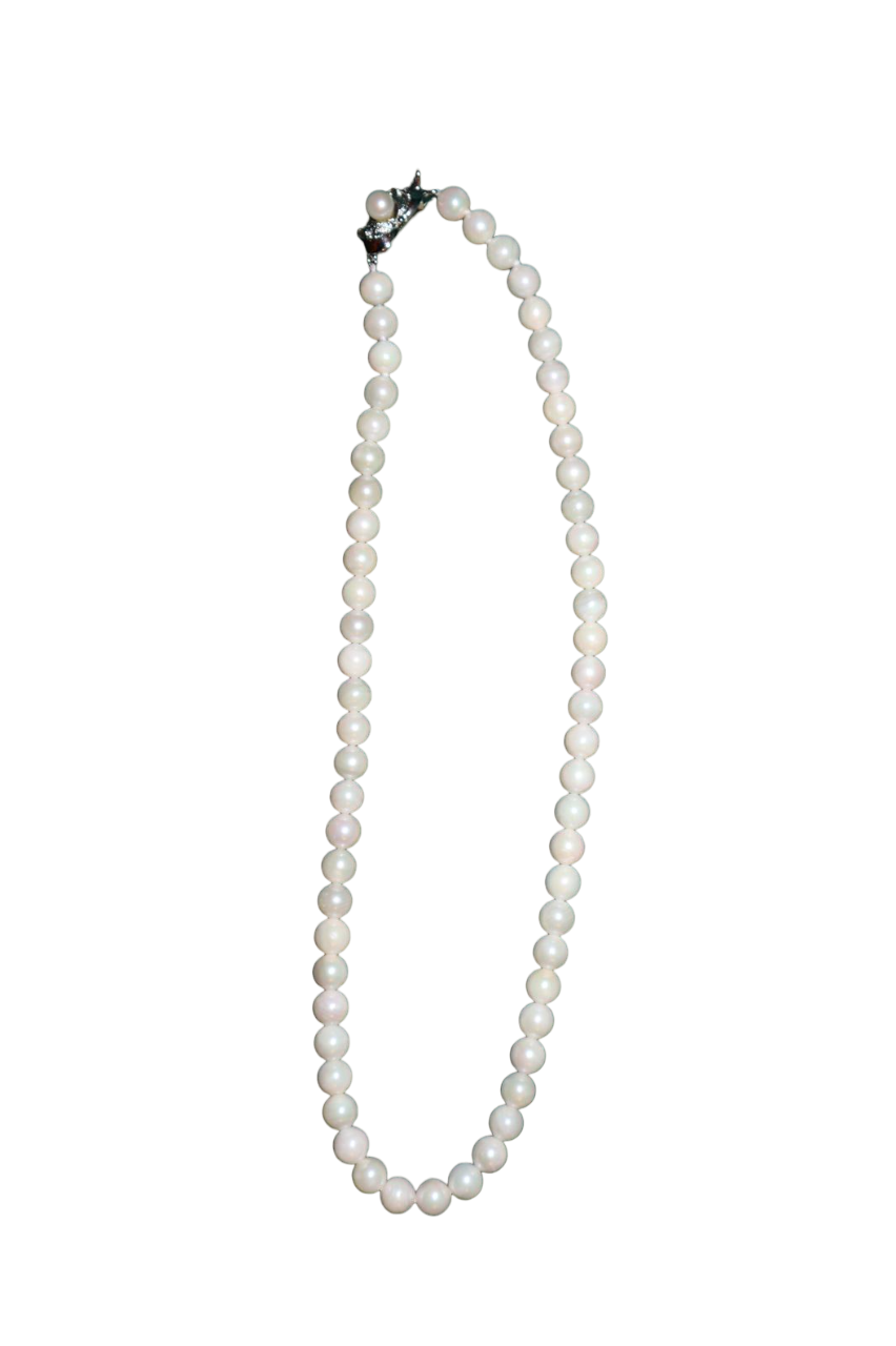 Pre-Owned 8mm White Round Akoya Pearl Necklace 3 ASM Luxuries