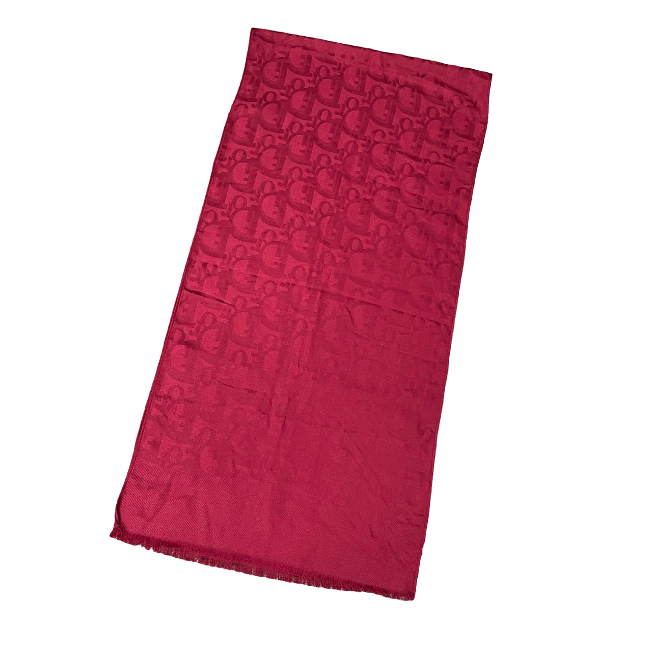 Dior Silk Monogram Scarf Red