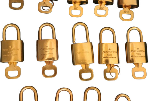 Louis Vuitton Brass Gold Tone Padlock & Key