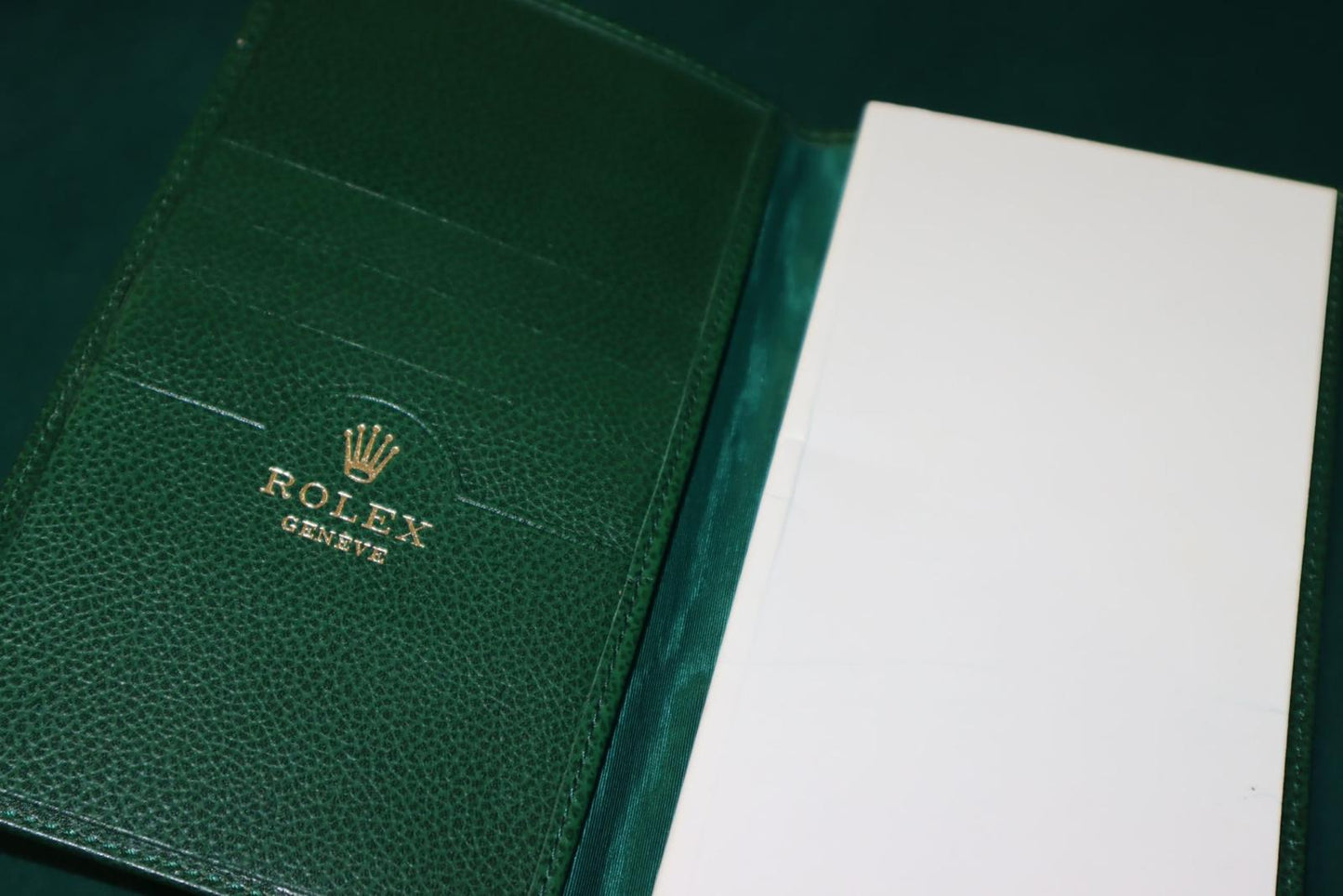 Pre-Owned Rolex Original Green Leather Block Notebook Novelty Item