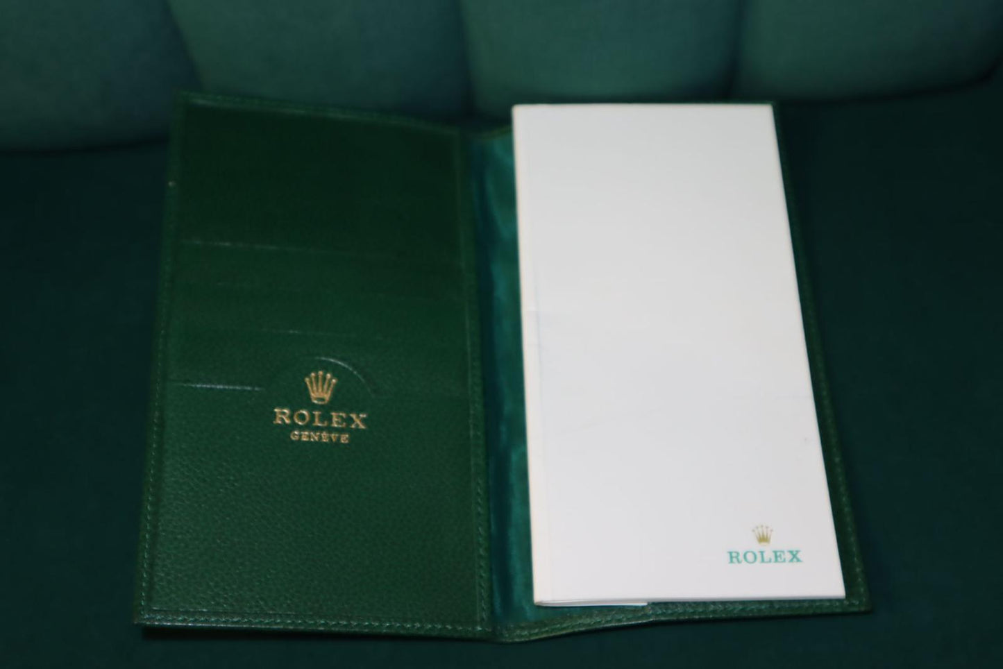 Pre-Owned Rolex Original Green Leather Block Notebook Novelty Item