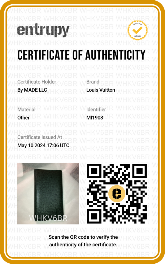 Pre-Owned Certificate of Authenticity The MADE MALL