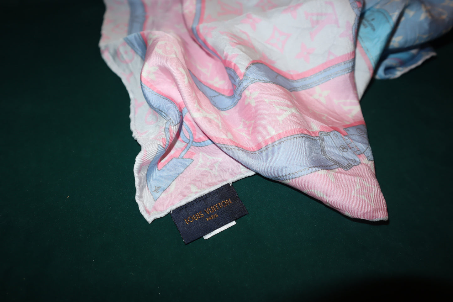 Pre-Loved Louis Vuitton  Silk Monogram Rising Confidential BB Bandeau Blush