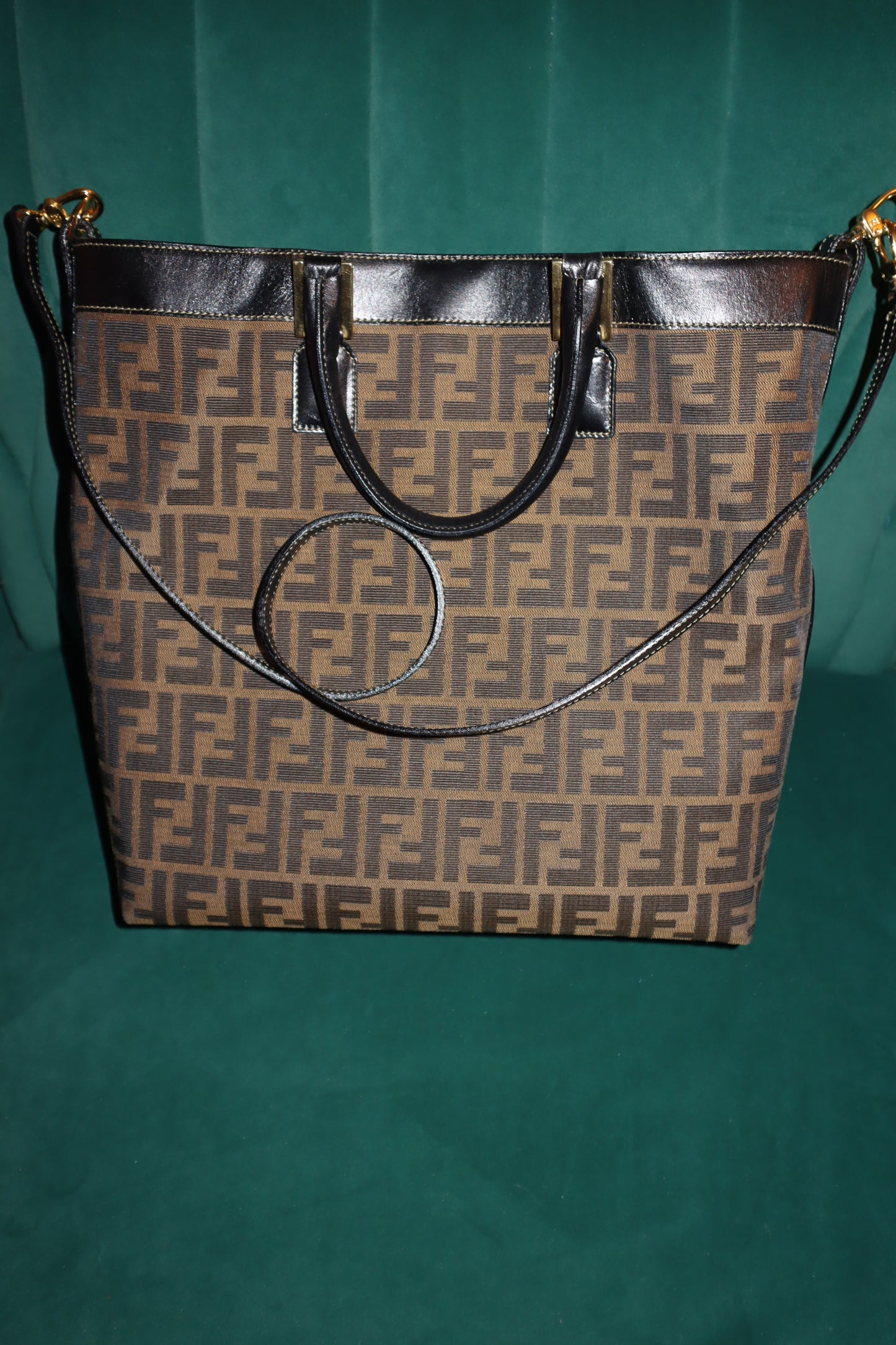 Pre-Loved Fendi Large Brown Monogram FF Zucca 2Way Tote Bag