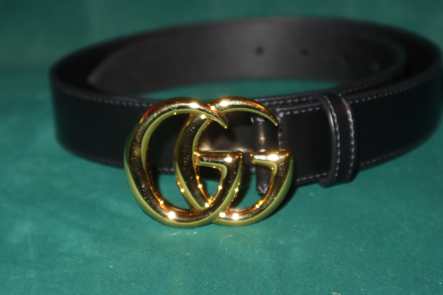 Pre-Loved Gucci 2015 Re-Edition Wide Black Leather Belt