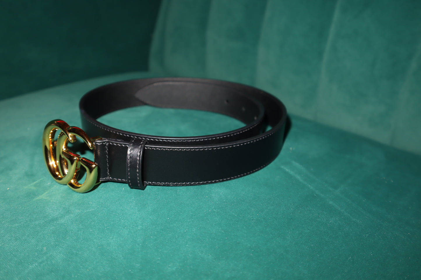 Pre-Loved Gucci 2015 Re-Edition Wide Black Leather Belt