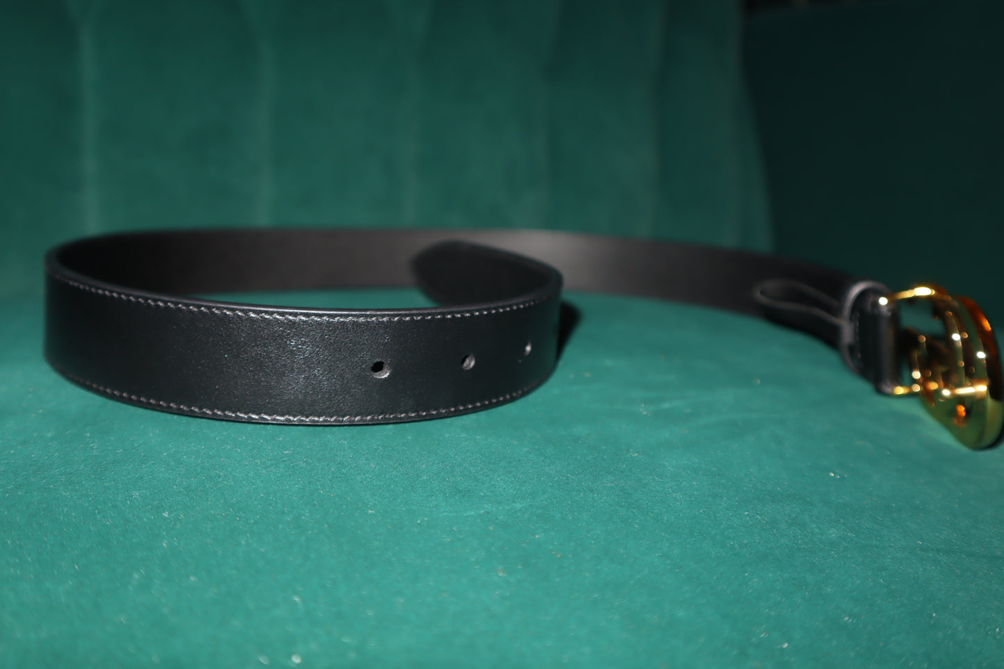 Pre-Loved Gucci 2015 Re-Edition Wide Black Leather Belt