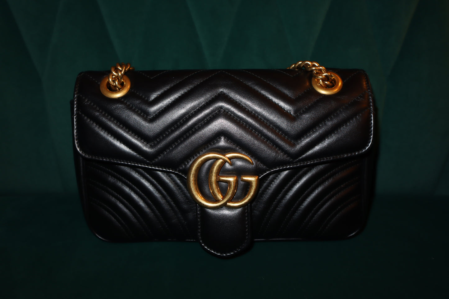 Gucci Marmont Bag Black Gold Pre-Owned