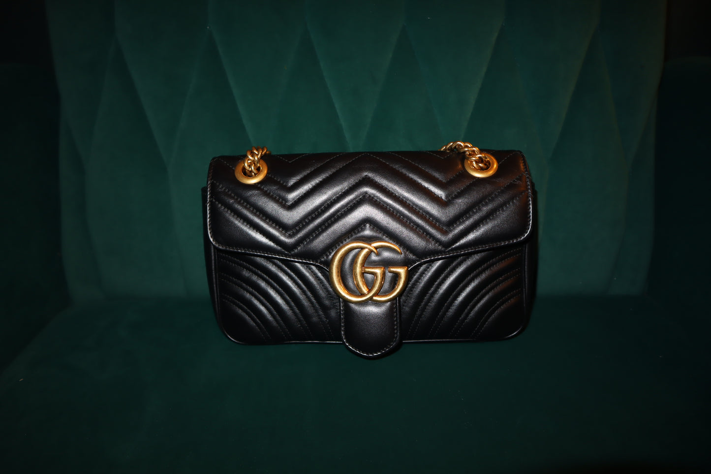 Gucci Marmont Bag Black Gold Pre-Owned