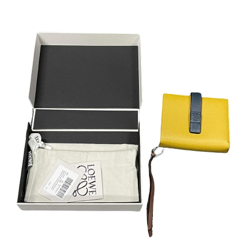 LOEWE Partical Wallet Mini Tri-fold Wallet Yellow NEW