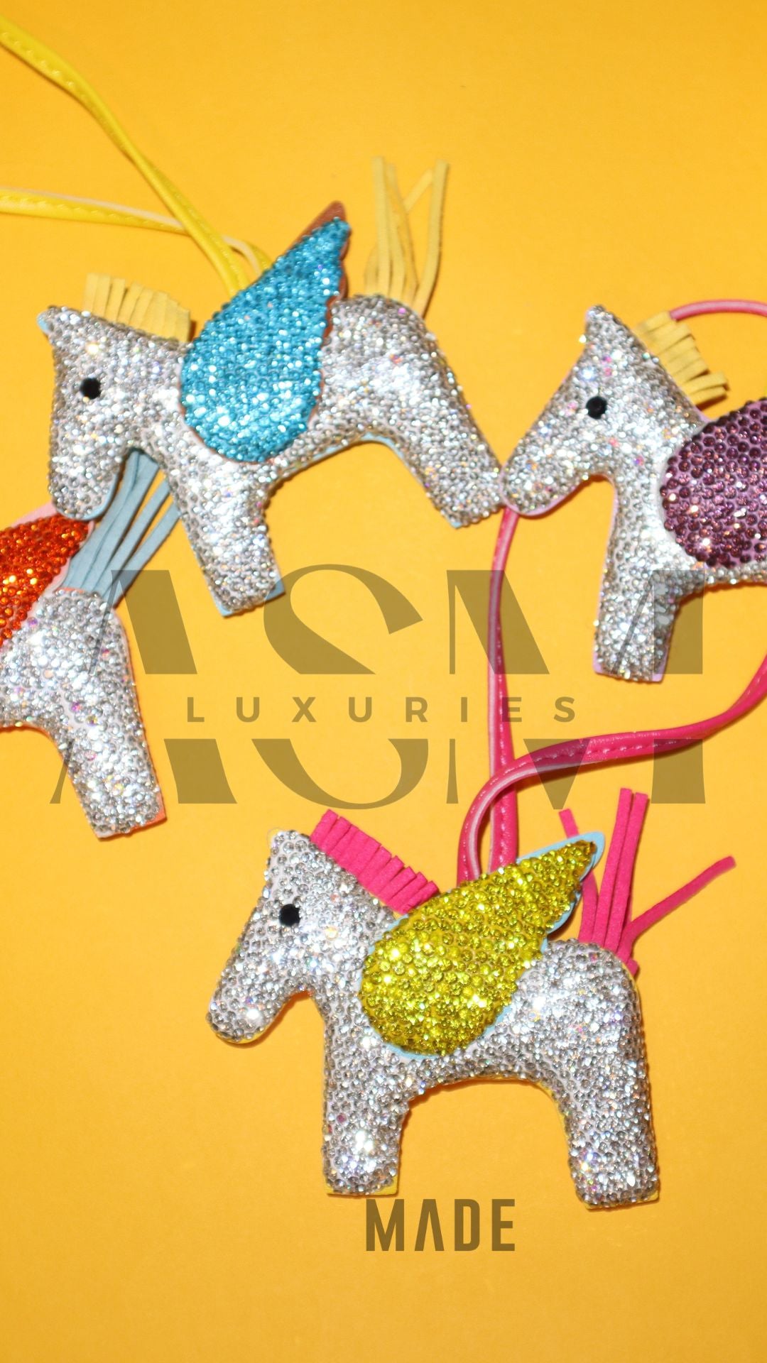 Rhinestone Pony Bag Charm