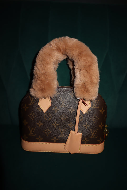 Faux fur handbag handle covers